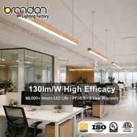 Lustre LED commercial 5CCT, luminaire linéaire de plafond 1,2 m, luminaire suspendu encastré pour bureau, salle de sport, salon de coiffure, hôtel