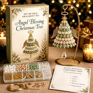 Kit de décoration de sapin de Noël à faire soi-même avec perles, perles de culture, ensemble de décoration de sapin de Noël fait main, cadeaux de Noël avec support - Product Image 6