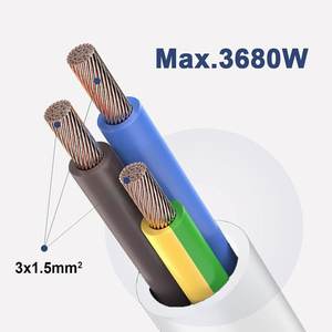 Regleta de Enchufes Blanca de 16A con Interruptor de Ahorro de Energía, Cable de 1.5m y Protección IP20, Cable de Extensión de 3680W con 5 Tomas - Product Image 6