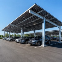 Système de montage solaire commercial haute résistance en forme de T, support de carport en aluminium et acier au carbone, montage au sol