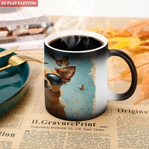 All Weather Household Beverage Mug 11oz Frosted Black <b>Ceramic</b> Heat Activated <b>Cup</b> - Product Image 5