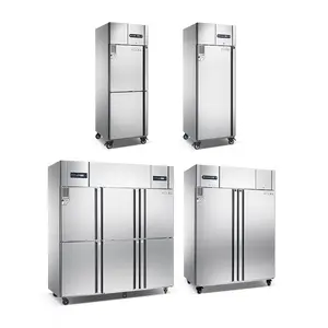 Congelador vertical comercial para cocina, refrigeradores con congelador superior, congelador de placa de acero inoxidable, refrigerador vertical