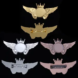 Factory Direct Wholesale High Quality Airplane Wings Lapel Pin Custom 3D Metal Gold Plated Wing Badge