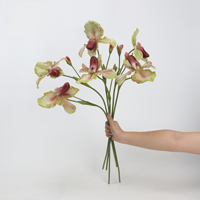 Fleurs artificielles en matériau PU, orchidée Phalaenopsis, toucher réel, pour la décoration d'hôtel - Noël, Saint-Valentin, Pâques, haute simulation