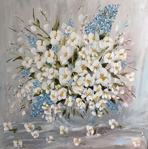 <span class=keywords><strong>Quadri</strong></span> su Tela Dipinti a Mano, Arte Murale con Fiori di Ciliegio, Opera d'Arte Nordica, Dipinto Testurizzato, Decorazione per Camera da Letto e <span class=keywords><strong>Soggiorno</strong></span> - Product Image 6