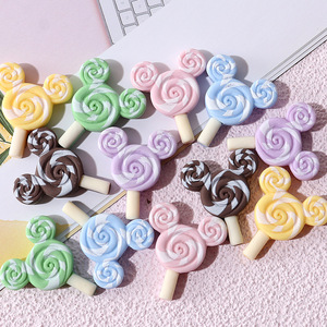 อุปกรณ์ตกแต่งพลาสติกรูปหูลูกกวาดการ์ตูนสำหรับเคสโทรศัพท์แบบกาวครีม วัสดุงานฝีมือ DIY ของตกแต่งทำมือ - Product Image 2
