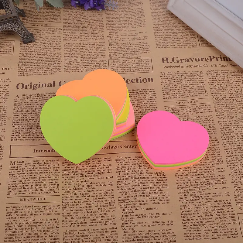 2022 Promotional Custom Heart Shaped Sticky Notes / Sticky Memo Pad maker/posit sticky note