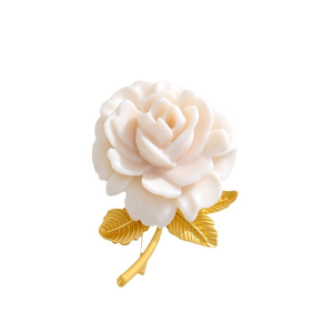 Venta al por mayor de joyería de flores de lujo broche de Rosa Blanca de moda de las mujeres crema flor pecho flor <span class=keywords><strong>boda</strong></span> fiesta Rosa broche - Product Image 6