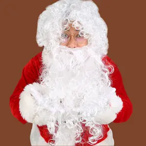 थोक कॉस्मेटिक सहारा क्रिसमस दादा सफेद दाढ़ी पार्टी मोबाइल फोनों Cosplay सांता विग
