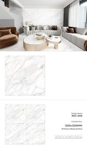 Azulejos de pared de porcelana brillante 1200x1200 de primera calidad | 120x120 de gran formato elegante, duradero, moderno, colección de calidad de exportación - Product Image 5