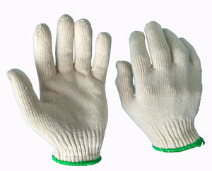 Guante de trabajo de seguridad de protección industrial Guantes de punto de algodón a mano para trabajar lejía algodón blanco 40g 50g para el mercado saudí - Product Image 1