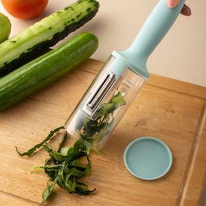 Kitchen Accessories <b>Multifunction</b> 2 in 1 <b>Vegetable</b> Peeler With Trash Storage Box Scaling Fish Peeling Fruit Plastic Knife <b>Cutter</b> - Product Image 3