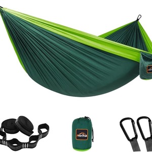 Outdoor Hammock Nylon Parachute Fabric Single Double Camping Swing Chair Blue Teal Color Lightweight Portable Backpacking Gear - Product Image 4