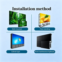 Écran mural vidéo LCD 46 55 65 pouces avec cadre de 0,88/1,8/3,5 mm, écran commercial intelligent 2K/4K, contrôleur de magasin de détail, diviseur matriciel