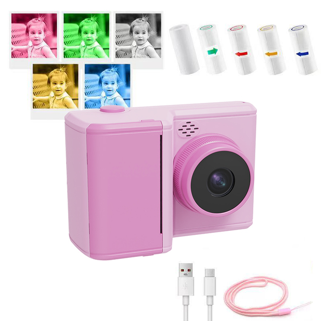 Kids 200DPI Thermal Print Camera for Clear Photo Video Recording and Instant One Second Printing