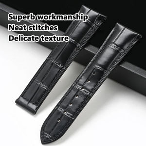 Correa de Reloj de Cuero Vacuno con Textura de Bambú en Oferta, Repuesto para Correa de Muñeca, Brazalete para Hombre, Piezas de Reloj para <span class=keywords><strong>Omega</strong></span> <span class=keywords><strong>Seamaster</strong></span> - Product Image 6