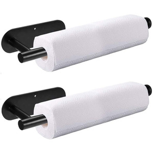 Porte-rouleau de papier <span class=keywords><strong>essuie</strong></span>-<span class=keywords><strong>tout</strong></span> en acier inoxydable, à fixation adhésive ou par perçage, à fixer <span class=keywords><strong>sous</strong></span> l'<span class=keywords><strong>armoire</strong></span> pour cuisine, salle de bain, garde-manger, réfrigérateur - Product Image 1
