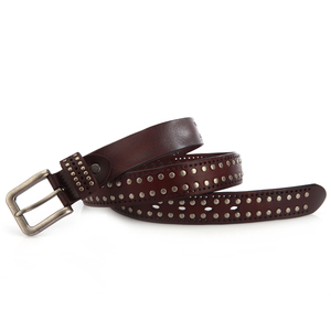 Cintura da <span class=keywords><strong>uomo</strong></span> in vera pelle con fibbia a perno stile punk gotico western cowboy, personalizzabile con logo, con rivetti, per jeans - Regalo <span class=keywords><strong>di</strong></span> <span class=keywords><strong>San</strong></span> <span class=keywords><strong>Valentino</strong></span> - Product Image 3