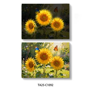 Cuadro de Lienzo con Diseño de Girasoles Coloridos, Arte Abstracto, Impresión en Lienzo Iluminado, Póster de Girasoles para Pared de Sala de Estar - Product Image 1