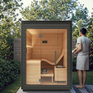 Sauna intérieur moderne pour <span class=keywords><strong>2</strong></span> <span class=keywords><strong>personnes</strong></span>, vente en gros, sauna traditionnel en bois de pruche massif à infrarouge lointain, <span class=keywords><strong>hammam</strong></span> - Product Image 2