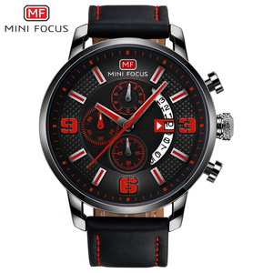 Reloj de Cuarzo Casual Popular MINI FOCUS MF0025G para Hombre, Cronógrafo con 3 Esferas y 6 Manecillas, Correa de Cuero, Resistente al Agua, Relojes Multifunción para Chico - Product Image 3