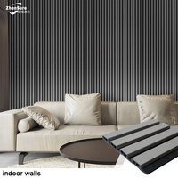 Panneau mural en PVC imperméable de style moderne, design grain de bois 3D, ignifuge, couleur personnalisée pour l'intérieur du salon