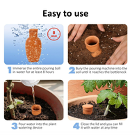 Globe d'arrosage en argile de 3,1 pouces avec couvercle, arrosoir en terre cuite simple pour l'irrigation des plantes