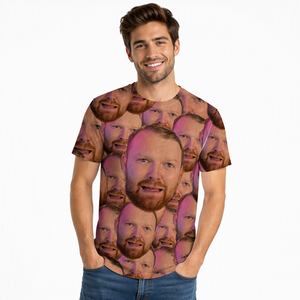 <strong>Funny</strong> Personalised Jersey 100% Polyester with Pattern <strong>T</strong>-<strong>Shirt</strong> All Over Face Print Top Tee Stag Do Gift <strong>Men</strong> Women White - Product Image 3