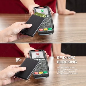 Ví Bật Lên 2023 Ví Rfid Tàng Hình Ví Đựng Thẻ Kim Loại Chống Cướp Cổng Porte Carte 5 Thẻ Cho Nam - Product Image 4