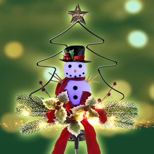 Solar Christmas <b>Tree</b> Snowman Ground Light LED Outdoor Garden Lawn Decor Water Resistant Free <b>Standing</b> - Product Image 1