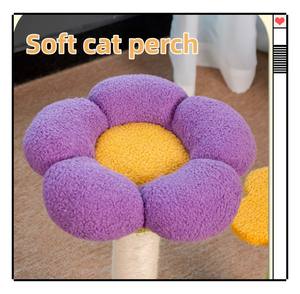 Askılı oyuncaklar küçük çiçek tasarımı ile sevimli kapalı kedi kulesi kapalı kediler için ahşaof yapılmış <span class=keywords><strong>Sisal</strong></span> tırmalama mesajları - Product Image 5