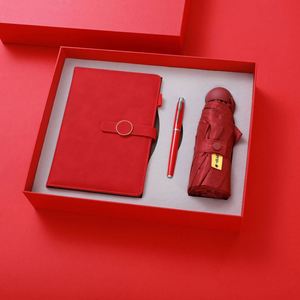 Customizable Diary Pen Gift Set Business Gift Office Stationery Pu Leather Hardcover <b>Journal</b> Notebook With Umbrella and Pen Set - Product Image 4