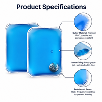 Chauffe-mains auto-chauffant réutilisable en PVC, compresse chaude/froide, patch de gel antidouleur pour usage extérieur