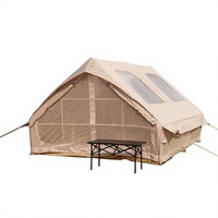 Léger 12 ㎡   Tente de camping gonflable avec doubles portes et doubles fenêtres de toit, tissu Oxford 300D, 3*4*2m, poteaux pneumatiques en PVC pour