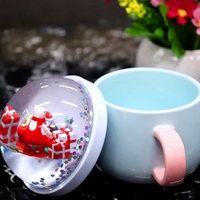 Ensemble de tasses en céramique pour boisson, 10 pièces, mignonnes, à café, au lait, thé, Logo personnalisé avec couvercle liquide en acrylique
