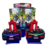 Simulateur de conduite d'arcade de Machine de jeu de course de voiture clignotante à jetons 4ith HD LED double écran