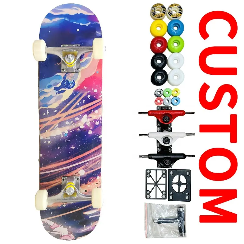 Venta caliente Nomad marca Cold Press Skateboard deck completo 8*31,75 pulgadas calidad superior 7ply Canadan Maple patinetas y patines