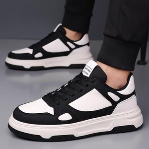 Chaussures Chunky pour Hommes, Tige en PU, Bout Rond, Lacets, Semelle Extérieure en Caoutchouc Respirant, Semelle Intermédiaire en EVA, Chaussures de Sport Casual Automne - Product Image 4