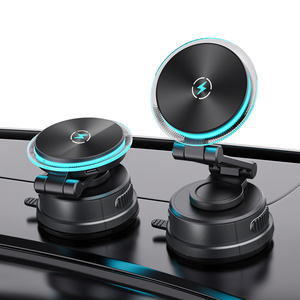 Chargeur de voiture sans fil magnétique pliable 15W PD, support de téléphone à fixation automatique, rotation à 360° pour une charge rapide, grille d'aération, tableau de bord - Product Image 4