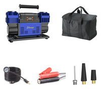 Compresseur d'air métallique double cylindre 12V/24V 300L/min avec manomètre numérique 150 PSI pour gonflage de pneus robuste et portable