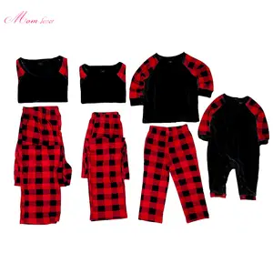 Pamuk Pjs kadınlar yetişkin çocuklar salonu aşınma noel pijama aile noel pijama boş