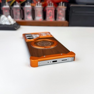 Étui de téléphone magnétique en métal avec panneau arrière en bois de noyer personnalisé pour Samsung S26 S22 S23 S24 S25 Ultra avec protection à 360° °   Housse antichoc pour support - Product Image 4