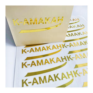 Personalizar lujo oro etiqueta adhesiva transferencia Metal impermeable relieve 3D Logo pegatina - Product Image 2