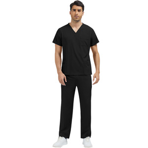 Uniformes Médicos para <span class=keywords><strong>Hombre</strong></span>, Parte Superior de Poliéster con Cuello en V, <span class=keywords><strong>Pantalones</strong></span> con Múltiples Bolsillos, Ropa de Trabajo para Enfermeros y Doctores - Product Image 2