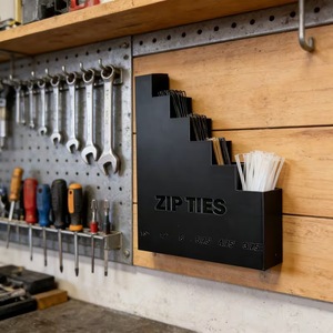 Wall Mounted Cable Tie Organizer 6 Compartment Multi Size Punch Free Office Storage Rack For Garage Workshop Tool Management - Product Image 4