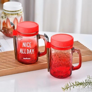 Contenedor de avena de vidrio reutilizable portátil de 16 oz con tapa sellada, taza medidora, cuchara, avena durante la noche para uso en movimiento - Product Image 4