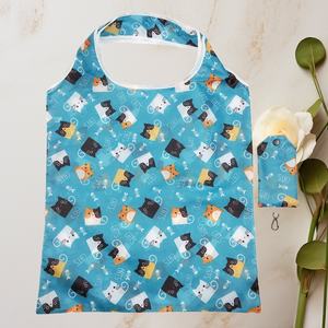 Mailer Large Polyester Letter Pattern Reversible Eco-Friendly Shopping Bag Foldable Supermarket Tote Compact Handbag - Product Image 6