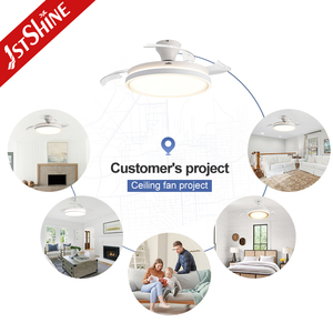 1stshine Ventilador de Techo Montado al ras 42 Pulgadas Cuchillas Ocultas Control Remoto Moderno Decorativo LED Ventilador de Techo Luz - Product Image 5