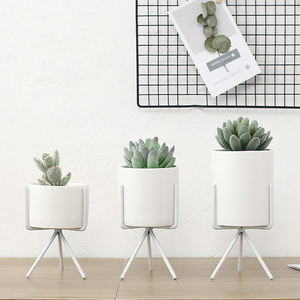 Mini Pots de fleurs en céramique, individuels, support de Table en métal, pour l'intérieur, bon marché, plantes, <span class=keywords><strong>Cactus</strong></span> - Product Image 5