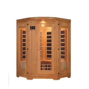 Pabrik Pemasok Indoor Freestanding Kayu Solid 2 Orang Dry Steam Sauna Room
